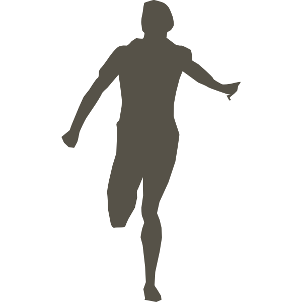 SVG Silhouette vector drawing of running man