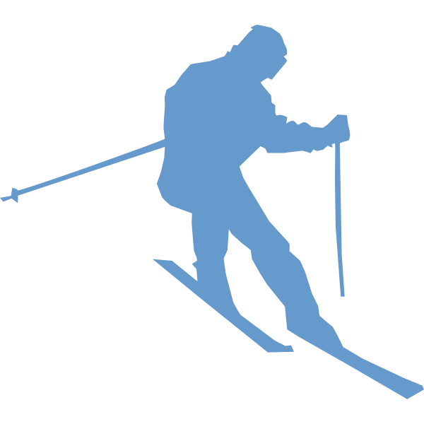 SVG Silhouette vector drawing of ski racer