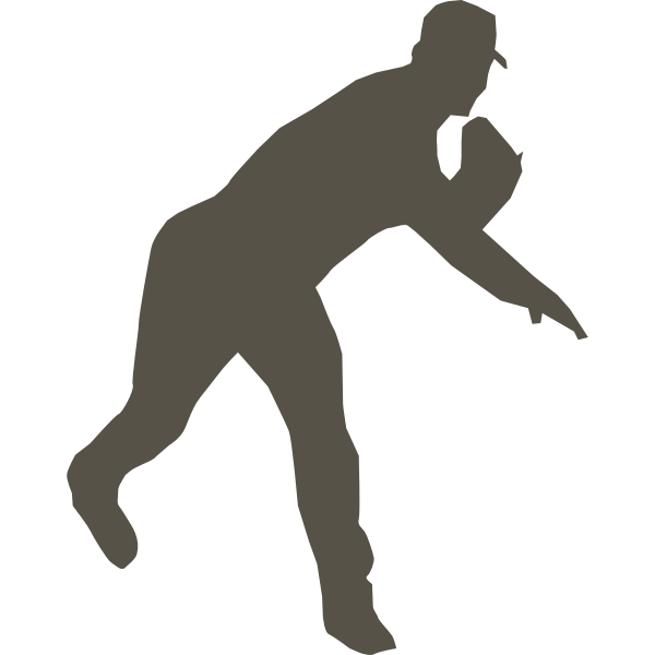 SVG Silhouette vector graphics of baseball player
