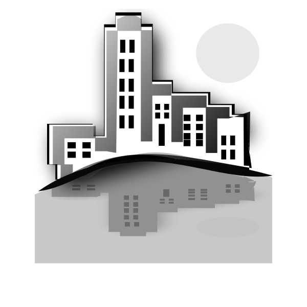 SVG Silhouette vector graphics of buildings