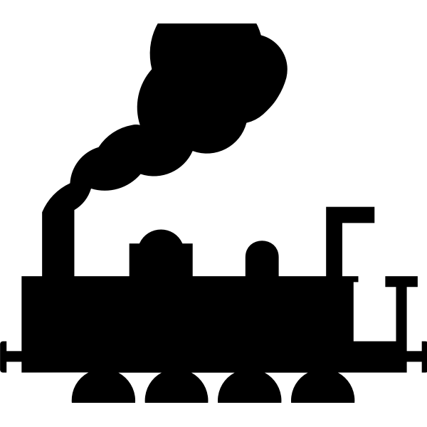 SVG Silhouette vector graphics of steam locomotive