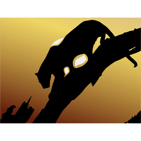 SVG Silhouette vector illustration of black panther