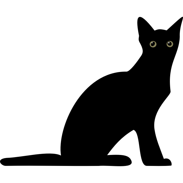 SVG Silhouette vector illustration of cat with glowing eyes