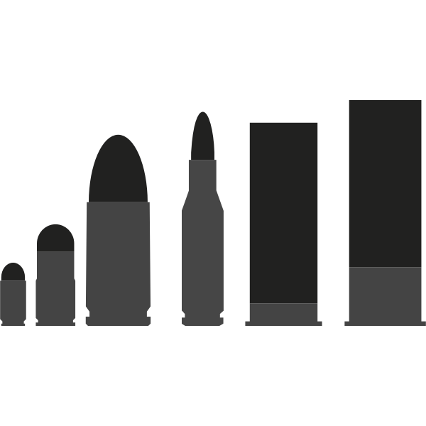 SVG Silhouette vector illustration of set of bullets