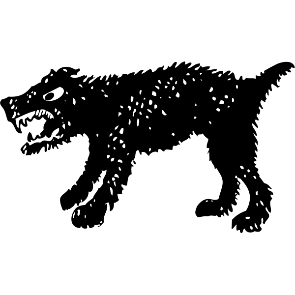 SVG Silhouette vector image of a barking dog