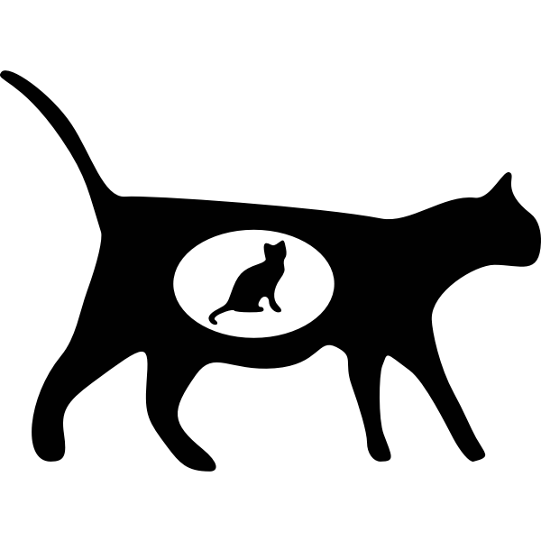 SVG Silhouette vector image of a pregnant cat