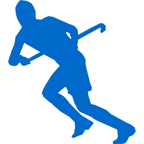SVG Silhouette vector image of grass hockey team member