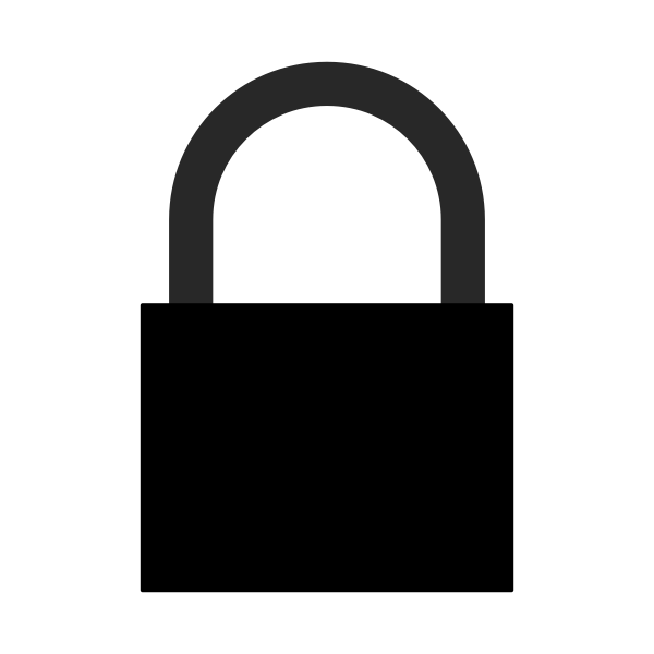 SVG Silhouette vector image of locked padlock