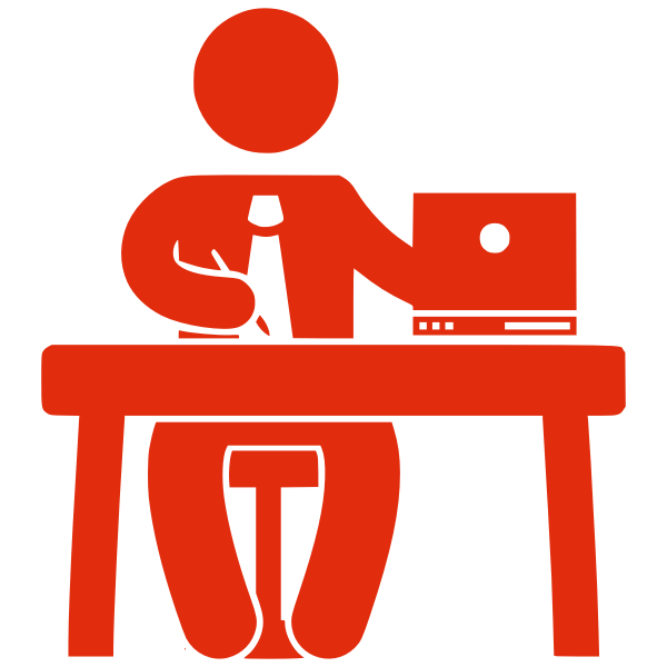 SVG Silhouette vector image of man on his computer