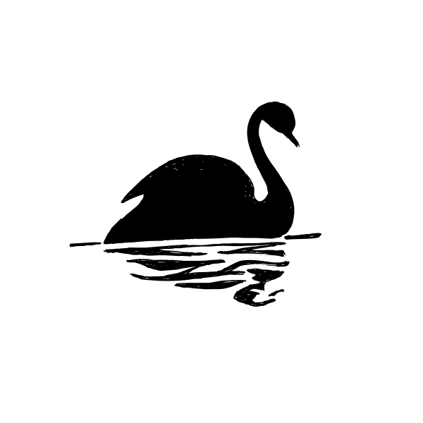 SVG Silhouette vector image of swan