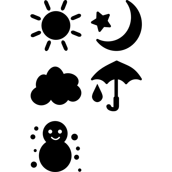 SVG Silhouette vector image of weather forecast pictogram