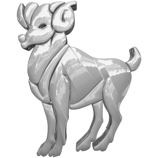 SVG Silver Aries Horoscope Sign