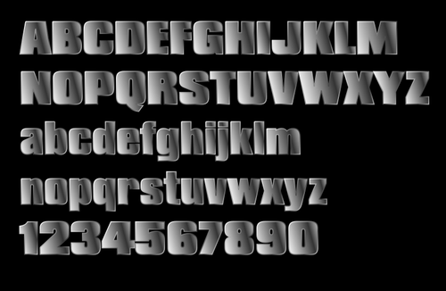 SVG Silver Block Letters