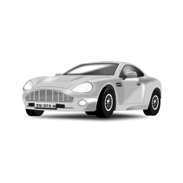 SVG Silvery car vector drawing