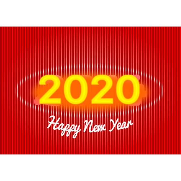 SVG Simple 2020 New Year card