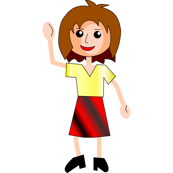 SVG Simple cartoon girl vector illustration