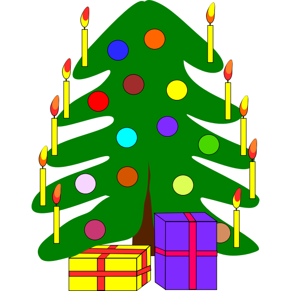 SVG Simple decorated Christmas tree vector