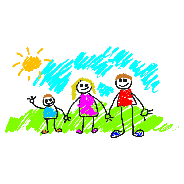 SVG Simple drawing of a family