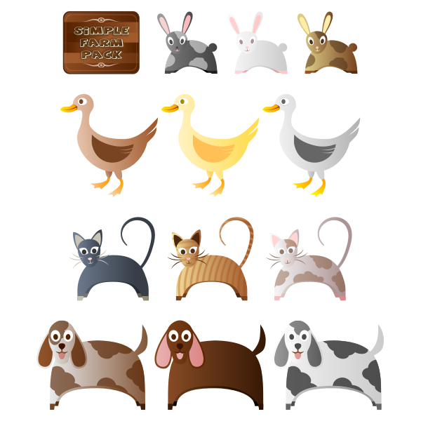 SVG Simple Farm Animals 2