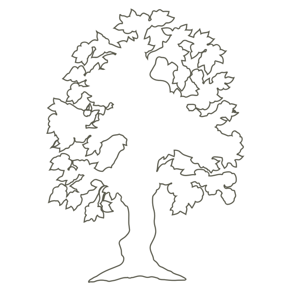 SVG Simple flowering tree outline