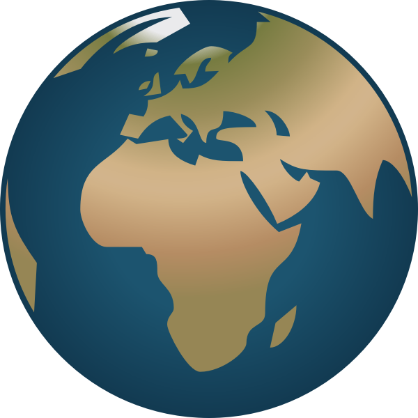 SVG Simple Globe facing Europe and Africa vector illustration