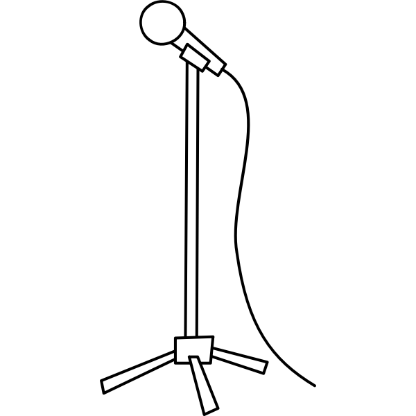 SVG Simple line art microphone vector graphics