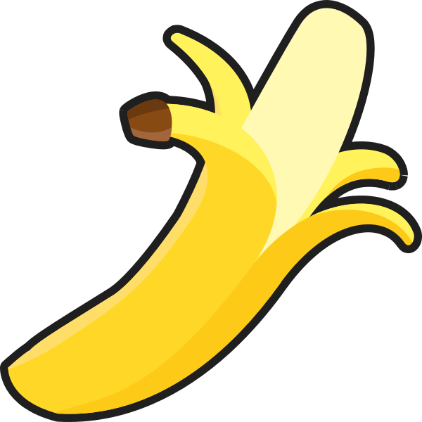 SVG Simple peeled banana vector drawing