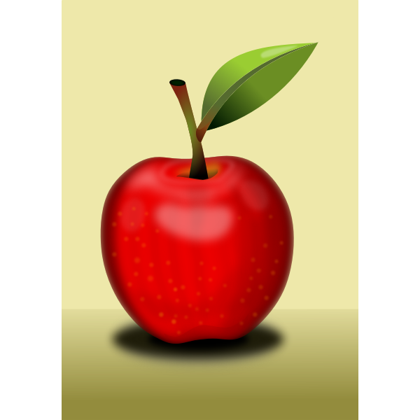 SVG Simple red apple with leaf vector image