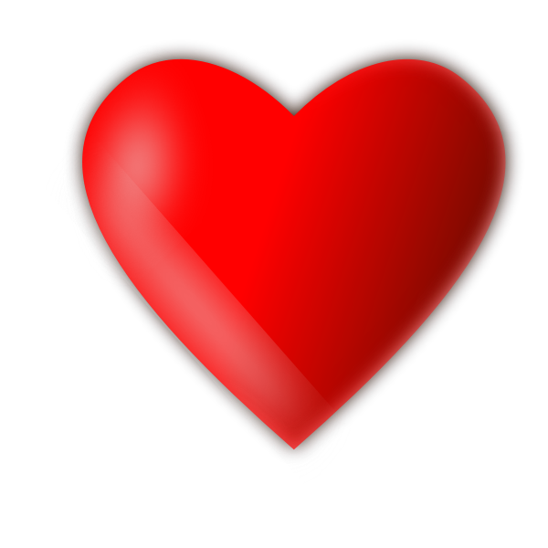 SVG Simple red color drawing of a glossy love heart