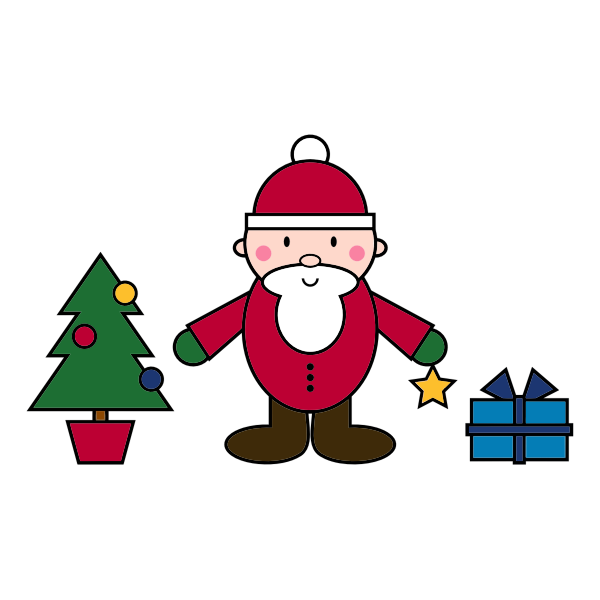 SVG Simple Santa Claus Christmas scene