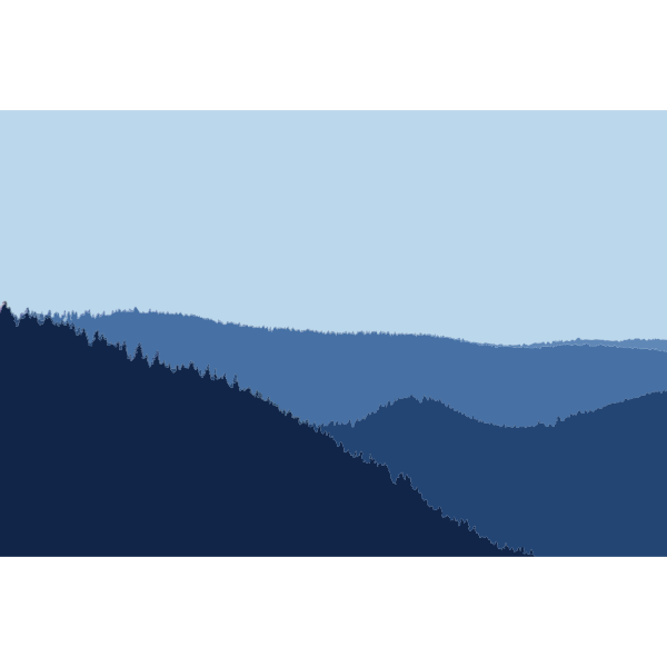 SVG Simple scenic forest and mountains