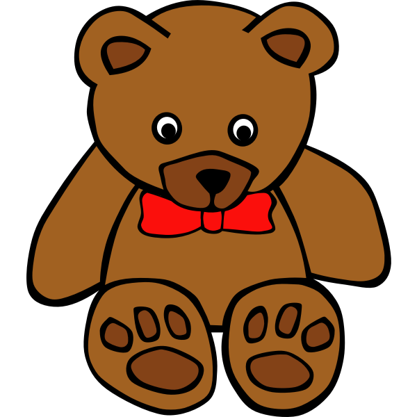 SVG Simple teddy bear with bow tie vector illustration