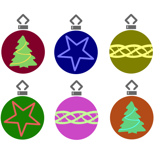 SVG Simple Tree Bauble Set