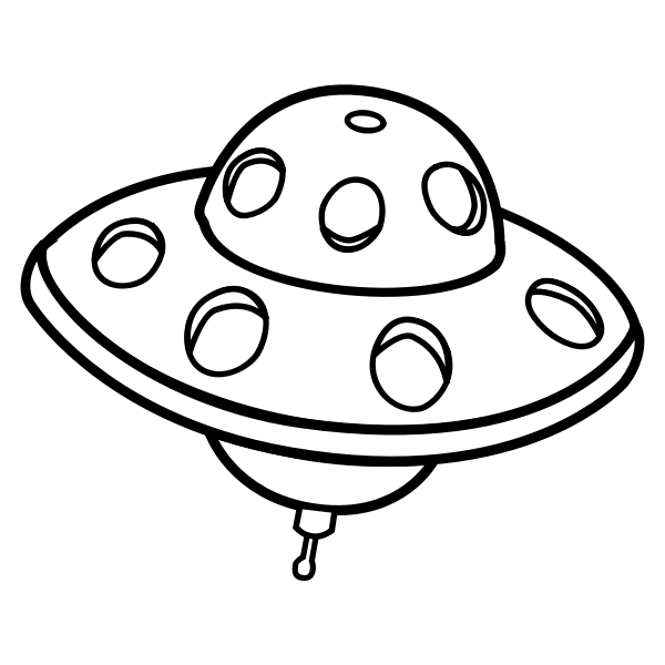 SVG Simple UFO line art vector illustration