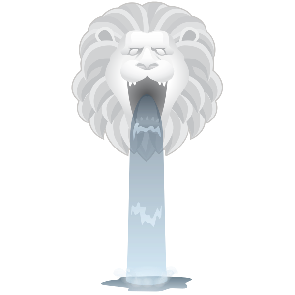 SVG Simplified Lions Head Fountain