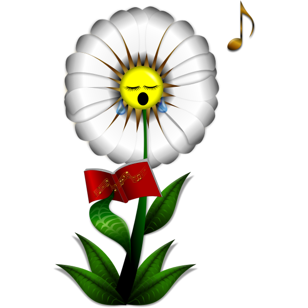 SVG Singing daisy vector drawing