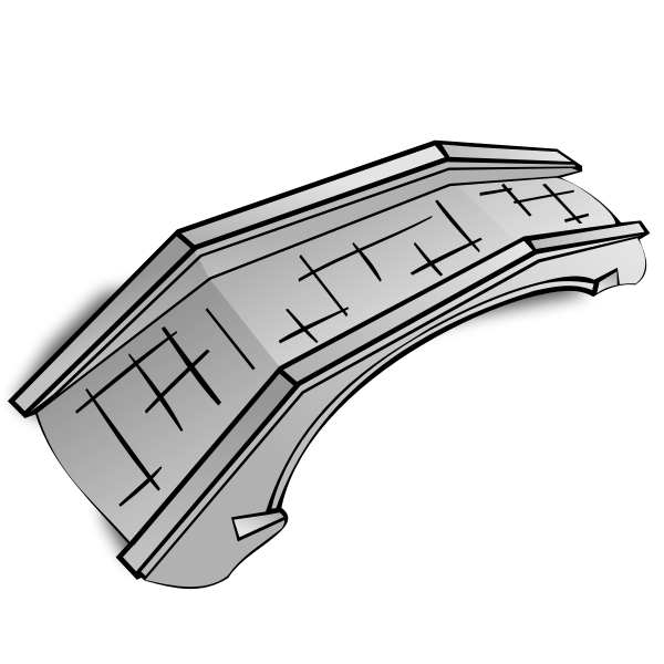 SVG Single arch stone bridge RPG map symbol vector drawing