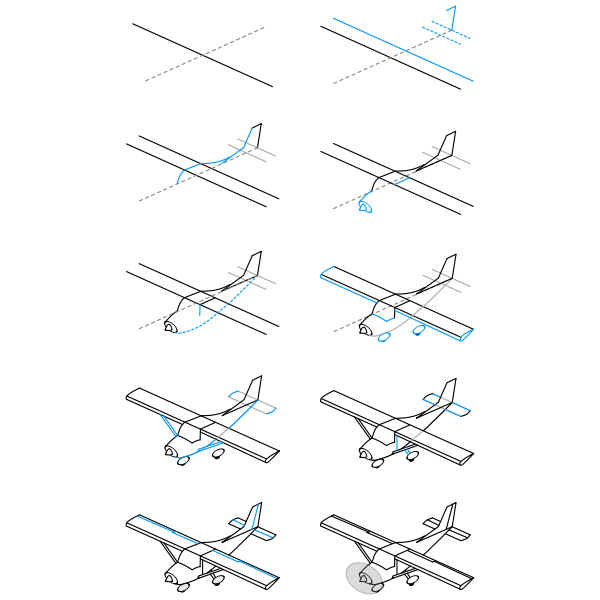 SVG Single engine plane drawing