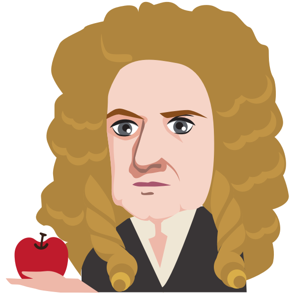 SVG Sir Isaac Newton holding an apple