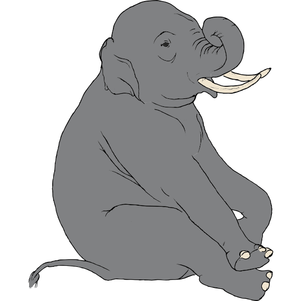 SVG Sitting elephant
