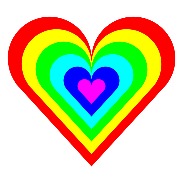 SVG Six colored heart vector illustration