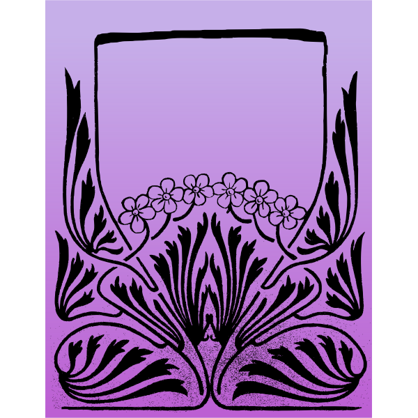 SVG Six flower purple frame vector image