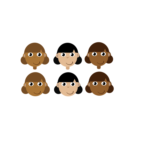 SVG Six girl039s head
