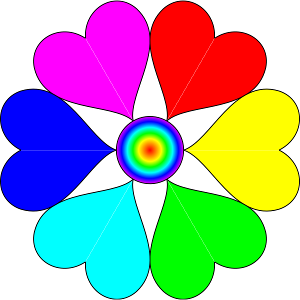 SVG Six Heart Flower