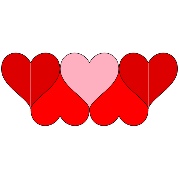 SVG Six hearts decoration vector image