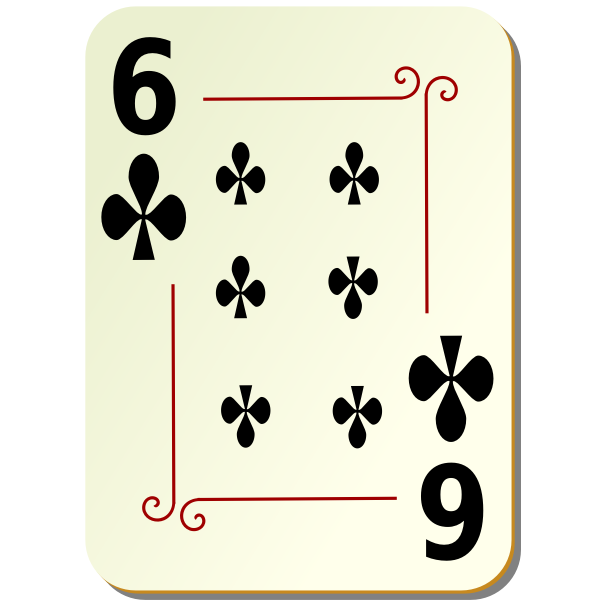SVG Six of clubs vector clip art