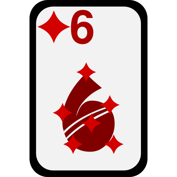 SVG Six of Diamonds funky playing card vector clip art