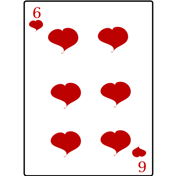 SVG Six of hearts playing card