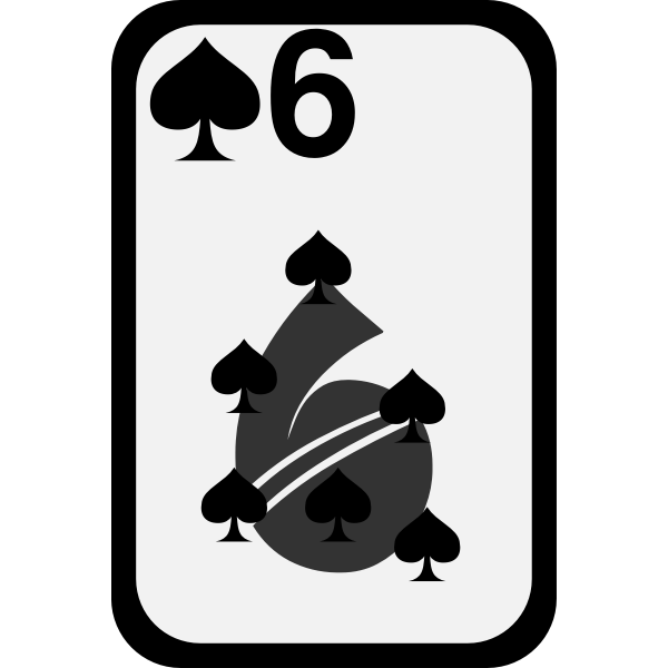 SVG Six of Spades funky playing card vector clip art