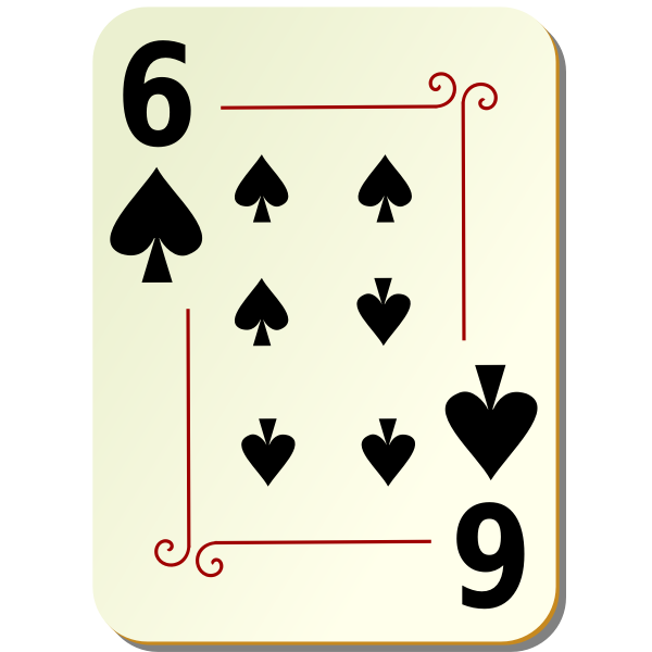 SVG Six of spades playing card vector illustration